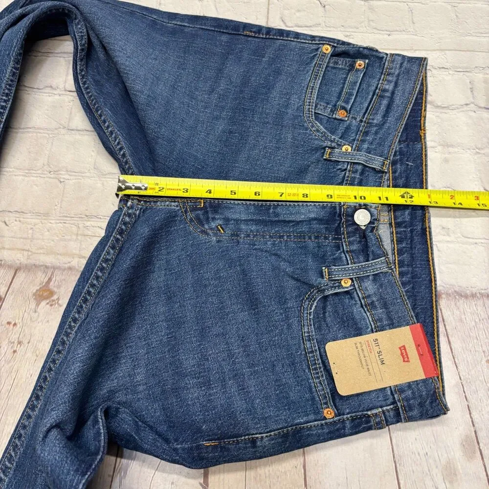 NWT Levi's 511 Slim Fit Jeans Men Size 32x30 Blue Denim Stretch C132 -28